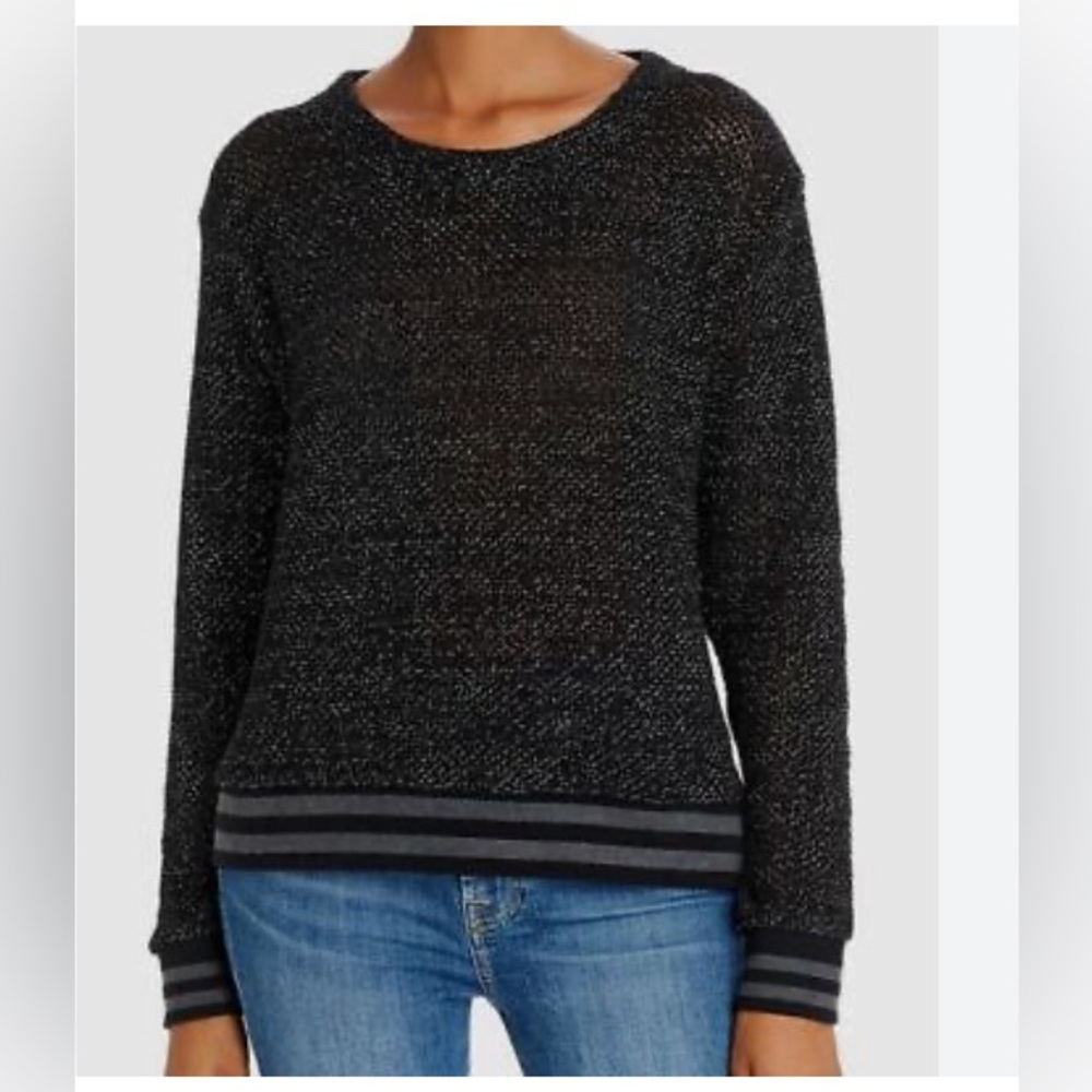NWT Splendid Black metallic pullover sweater size S
